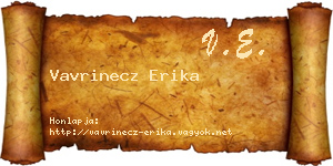 Vavrinecz Erika névjegykártya